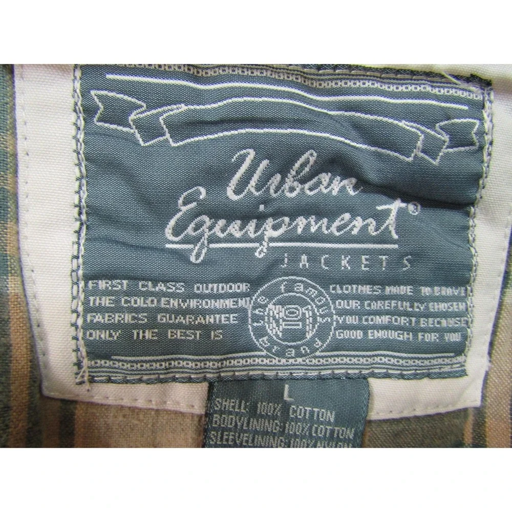 Urban Pipeline Barn Jacket Mens XL Beige Good Canvas Corduroy‎ Plaid Lined Coat